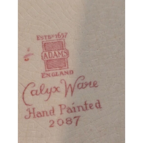 Adams Calyx Ware Hand Painted Lowestoft Vegetable Bowl 9.5" x 7.5" Vintage - Picture 8 of 9